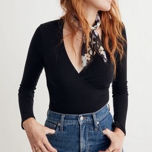 Madewell Black Wrap Body Suit